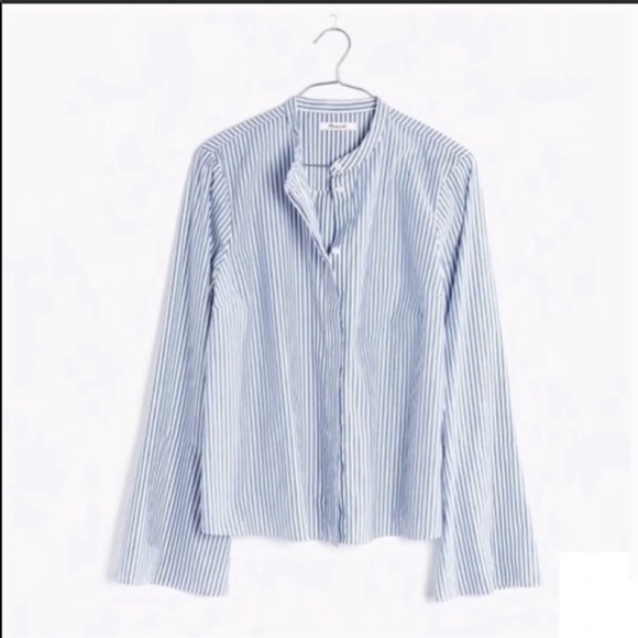 Madewell Tops - MADEWELL Bell Sleeve Stripe Button Down Shirt XS